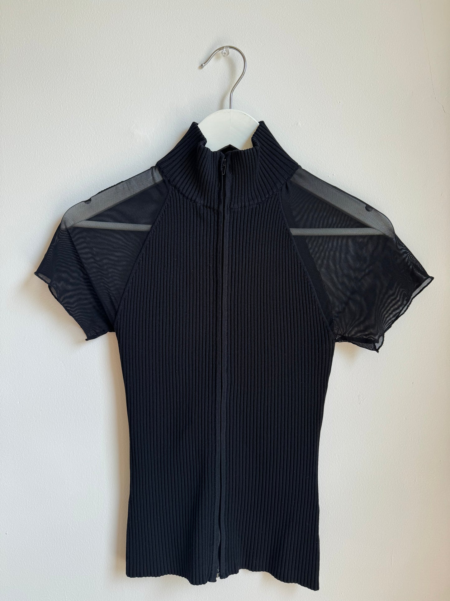 Ribbed Knit Zip Up