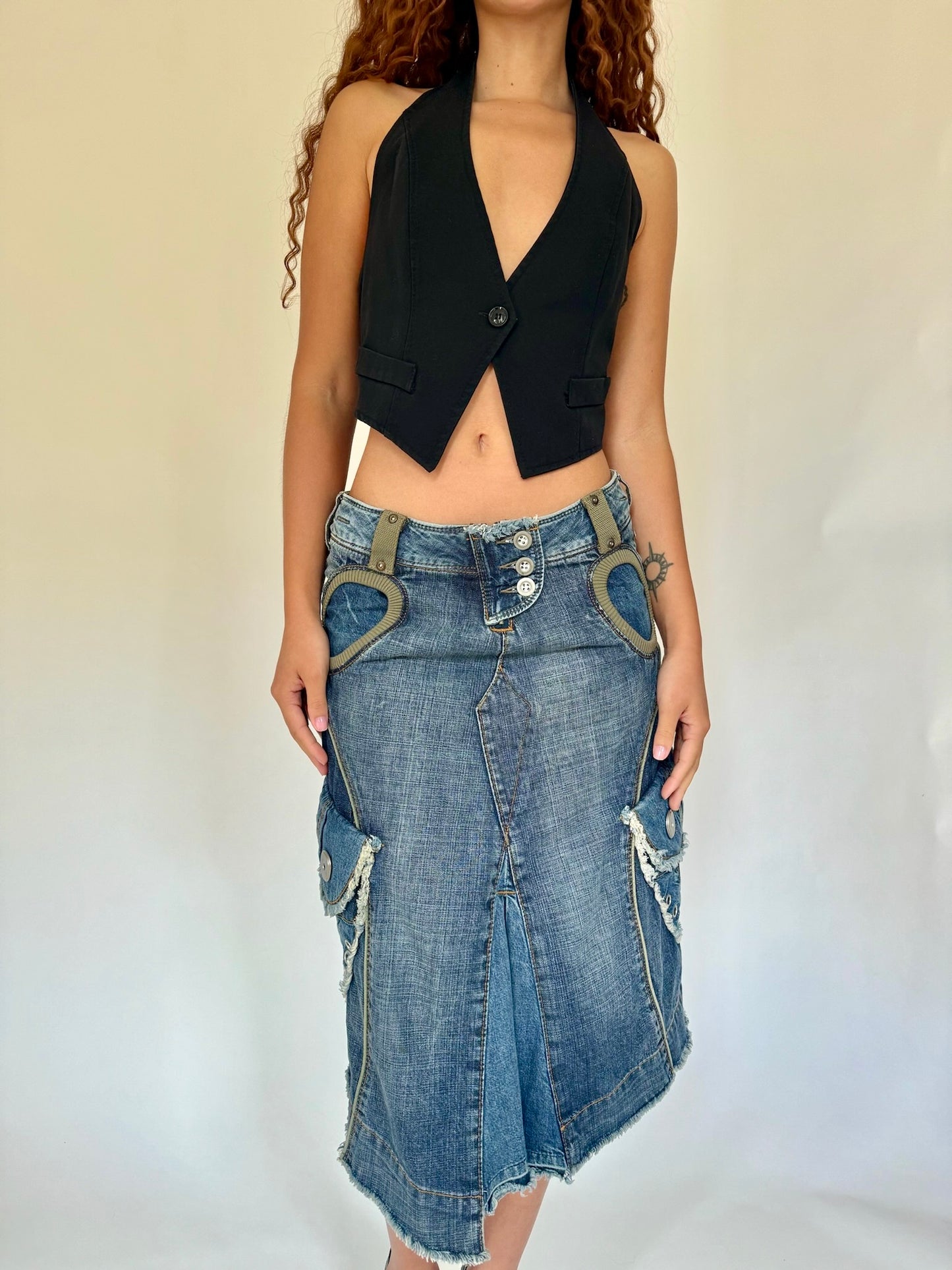 Black halter vest