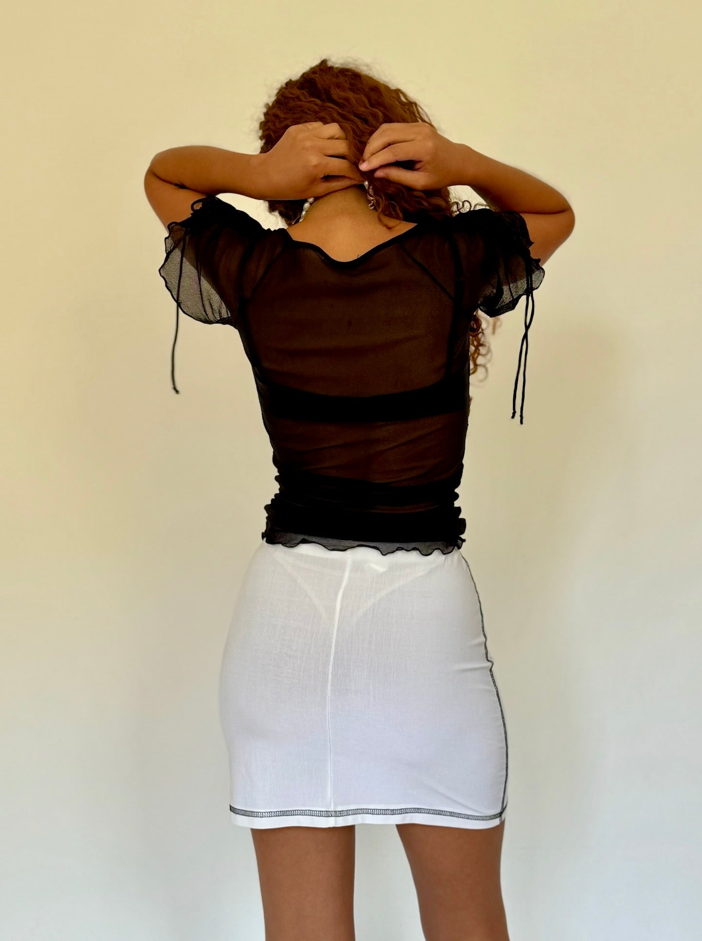 Mesh Ruched Blouse