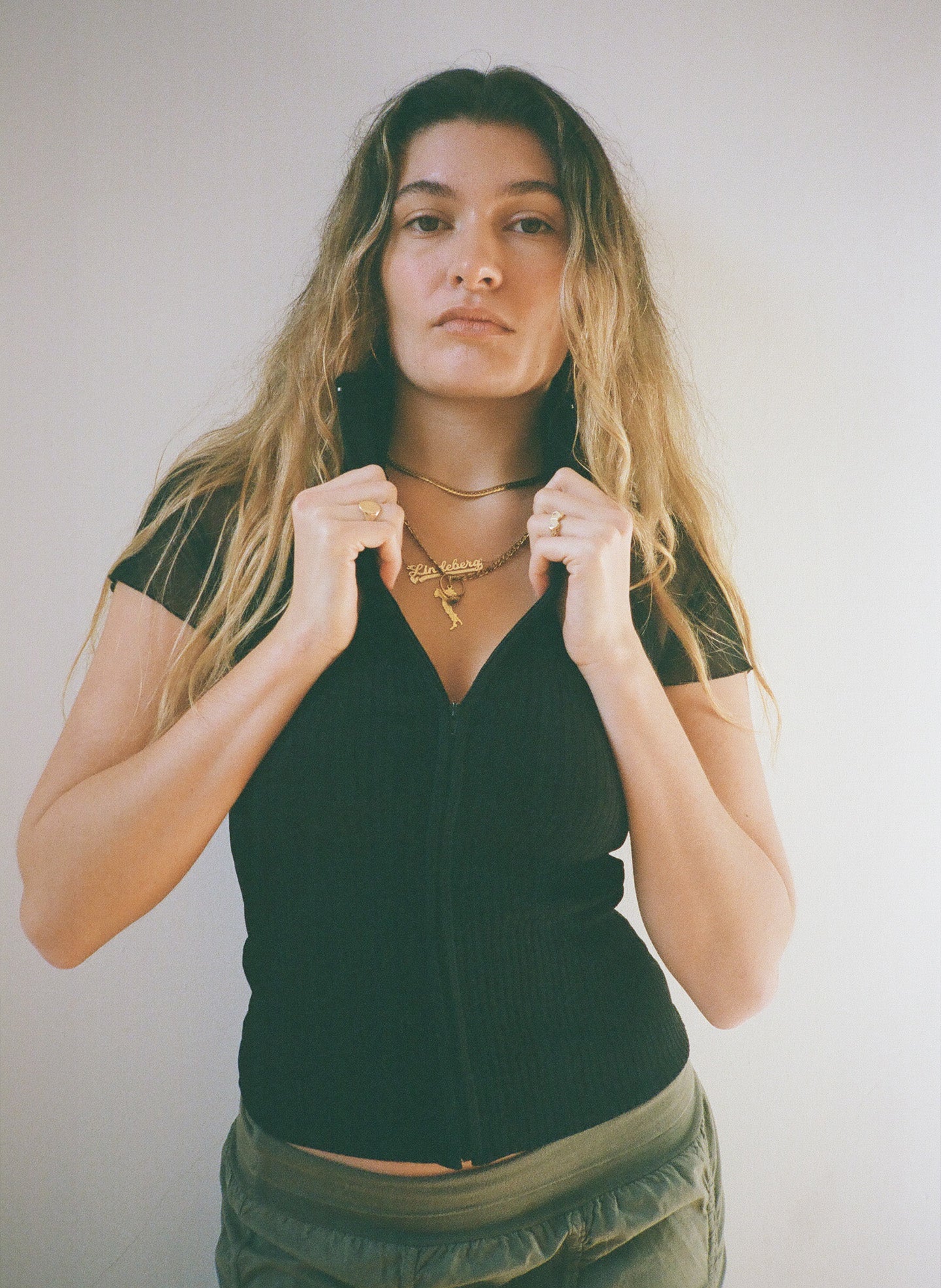 Ribbed Knit Zip Up