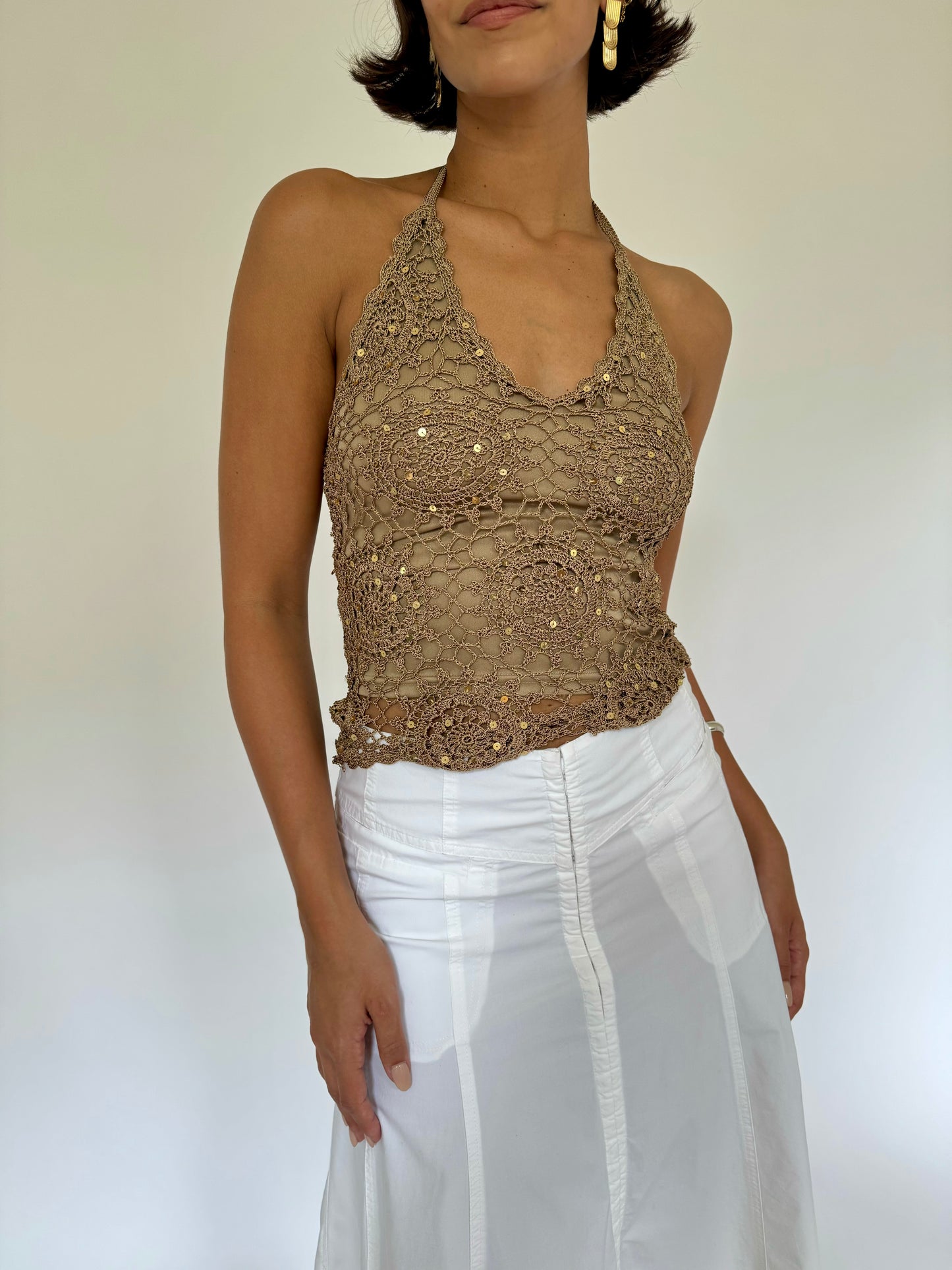 Crochet Sequin Halter