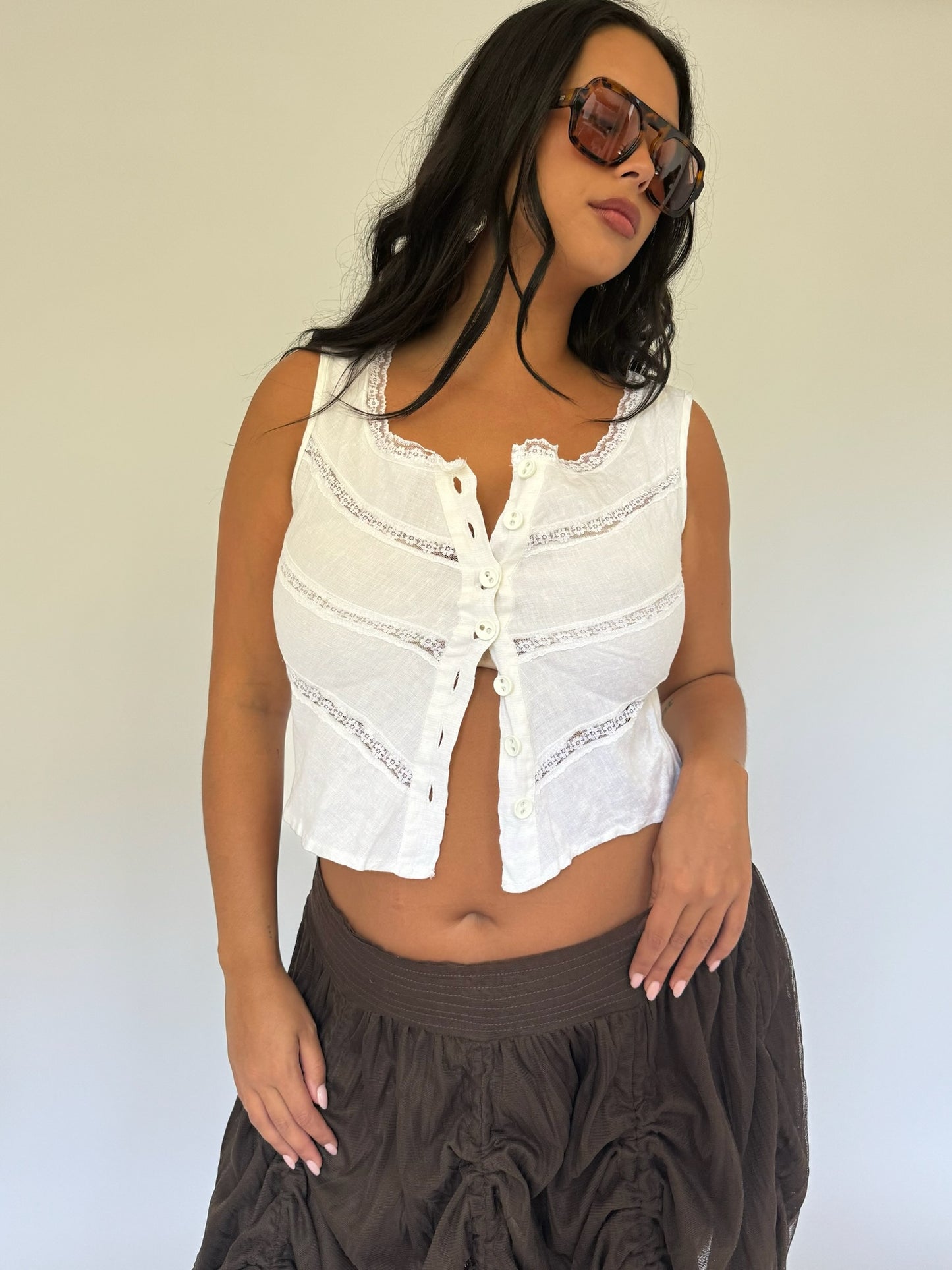 Linen Eyelet Tank