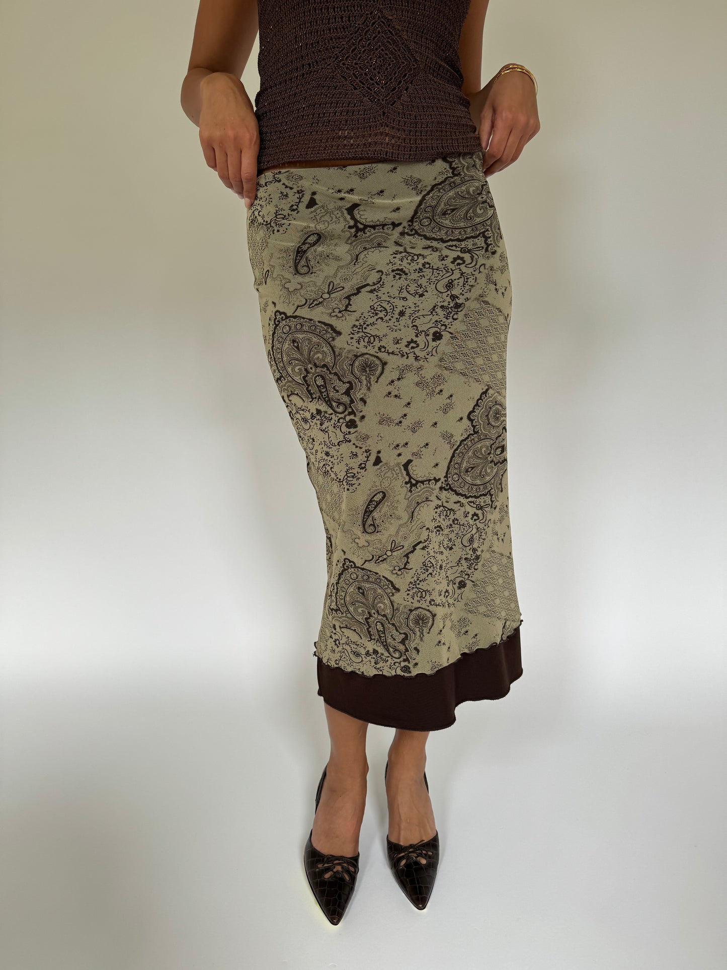 Paisley Mesh Skirt