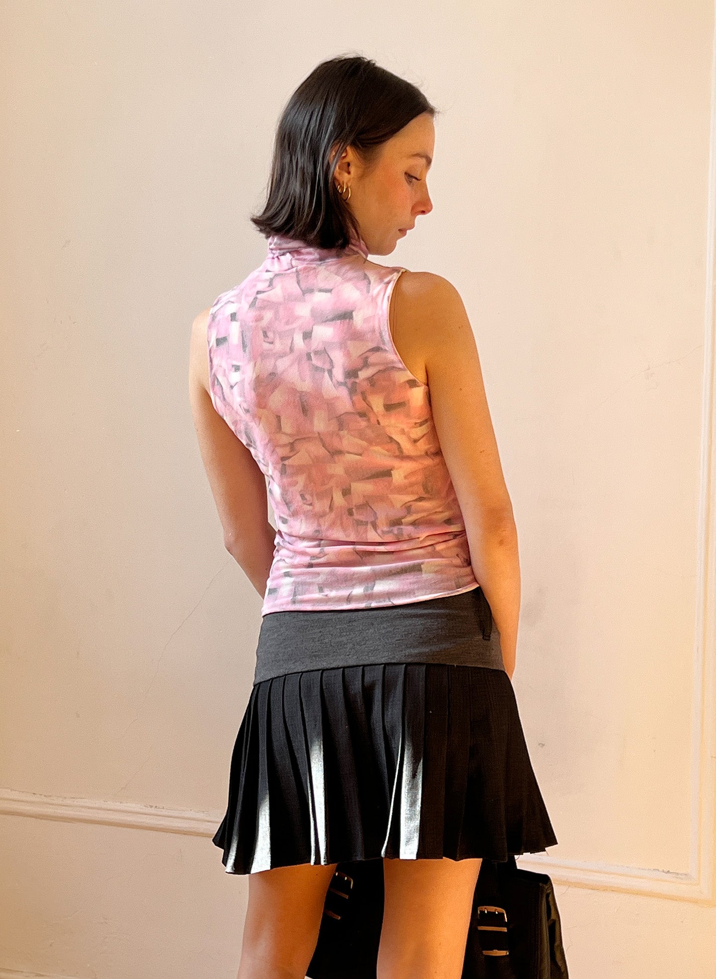 Pink Mesh Mockneck