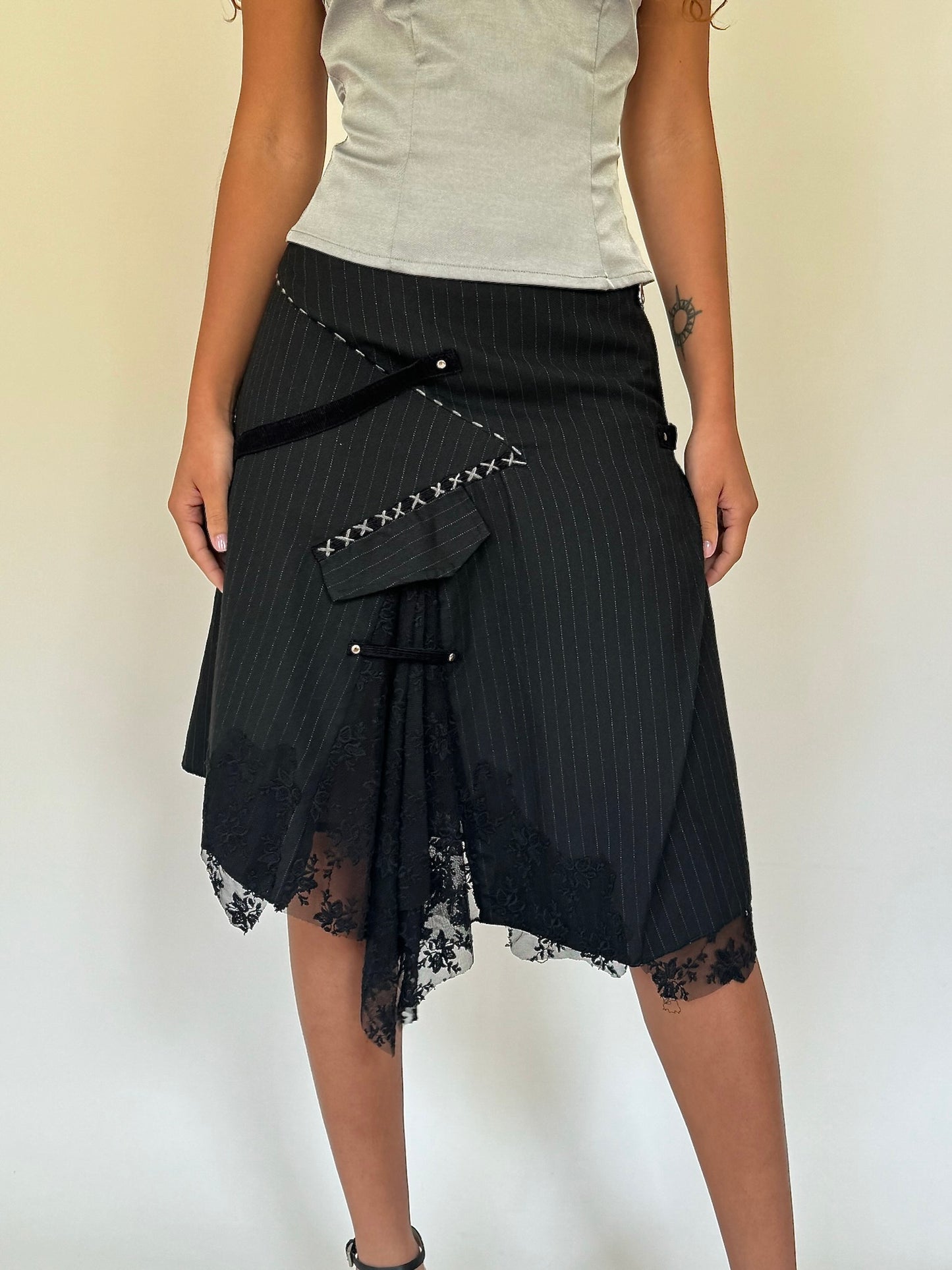 Pinstripe Utility Skirt