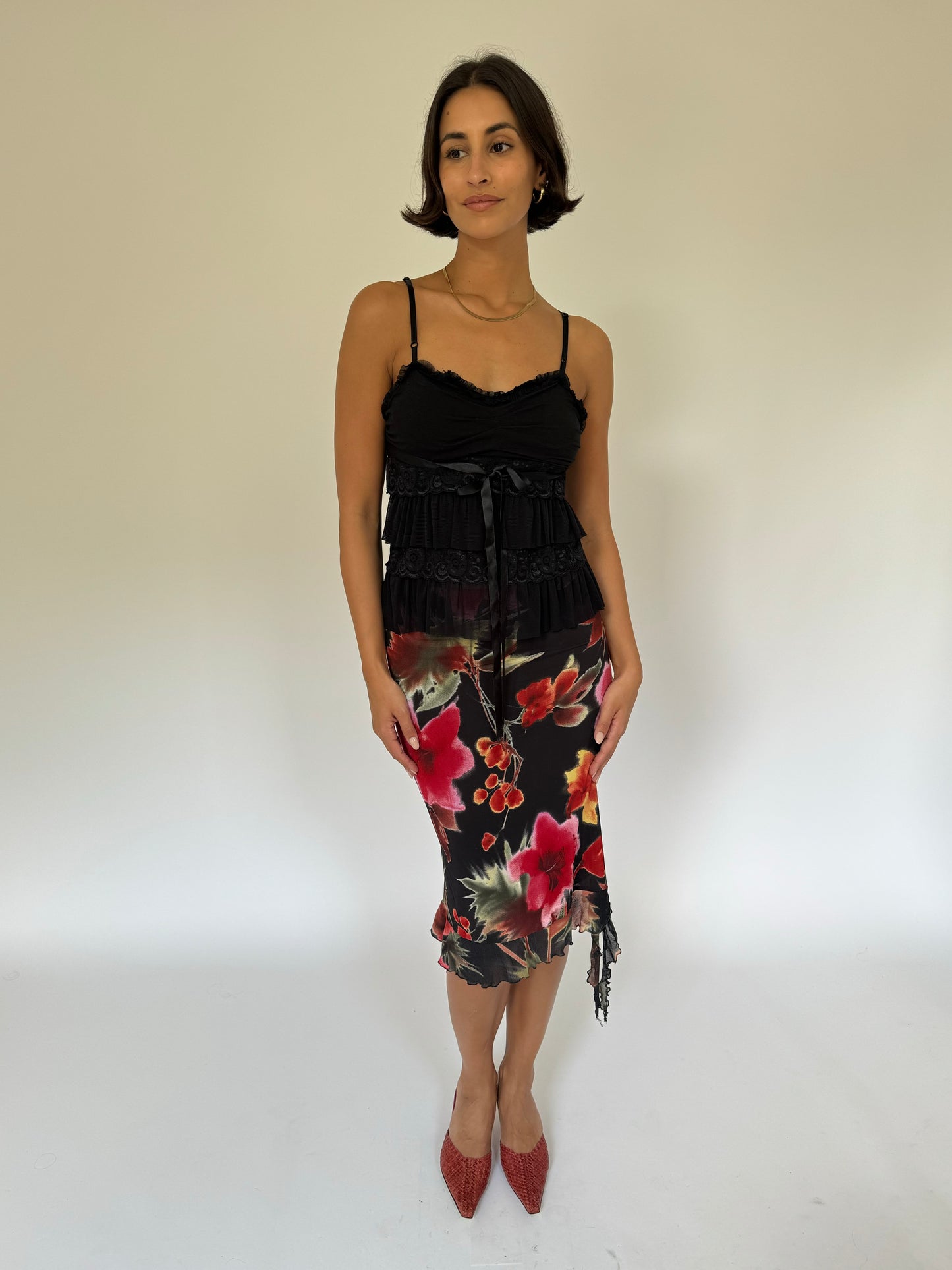 Floral Mesh Skirt