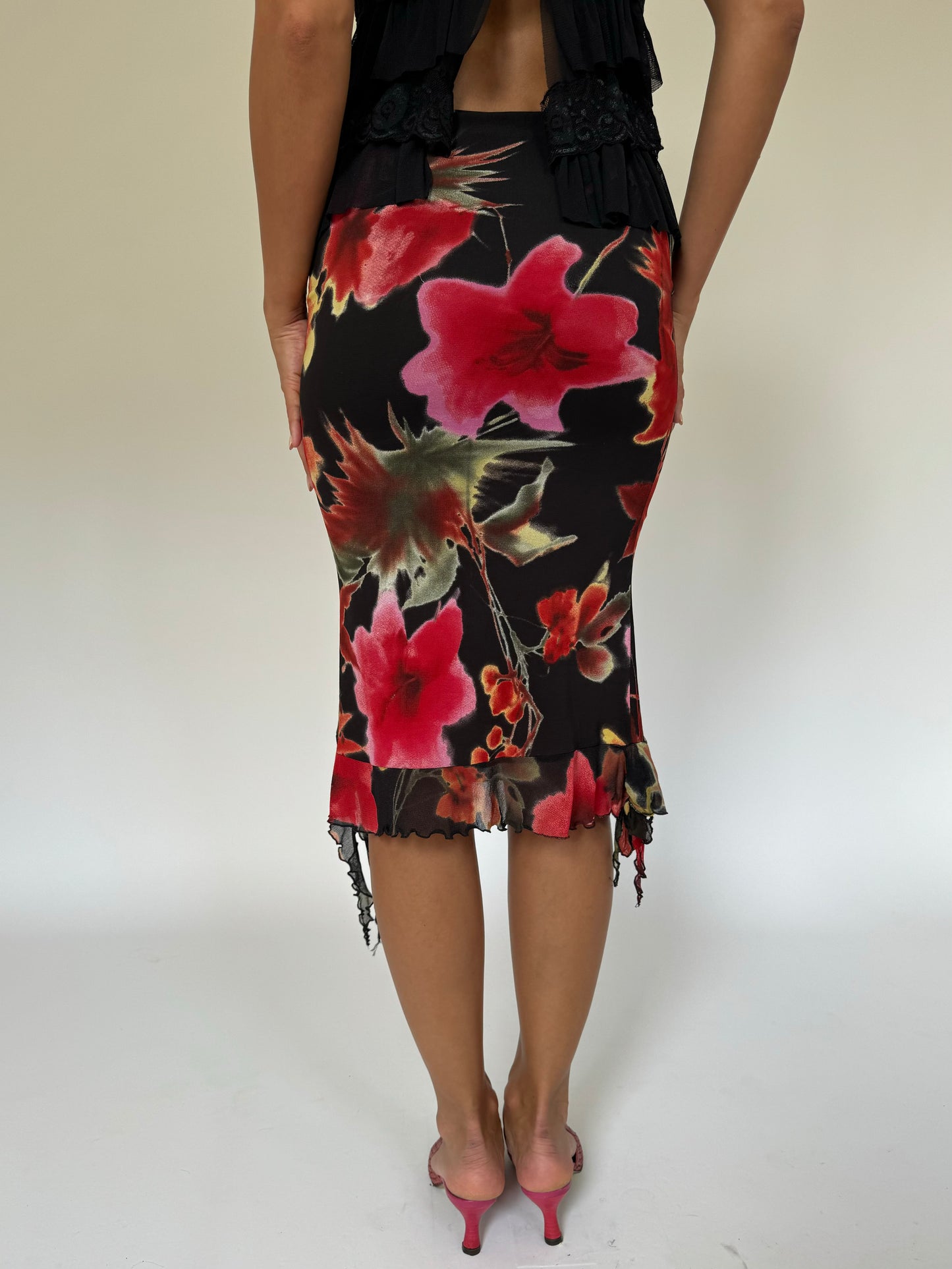 Floral Mesh Skirt