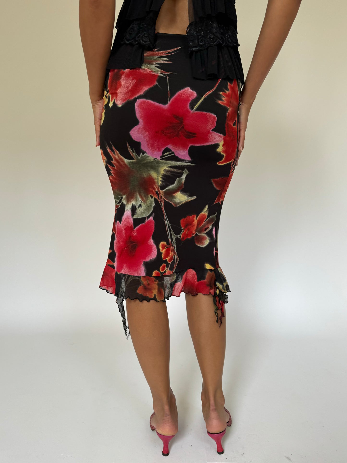 Floral Mesh Skirt