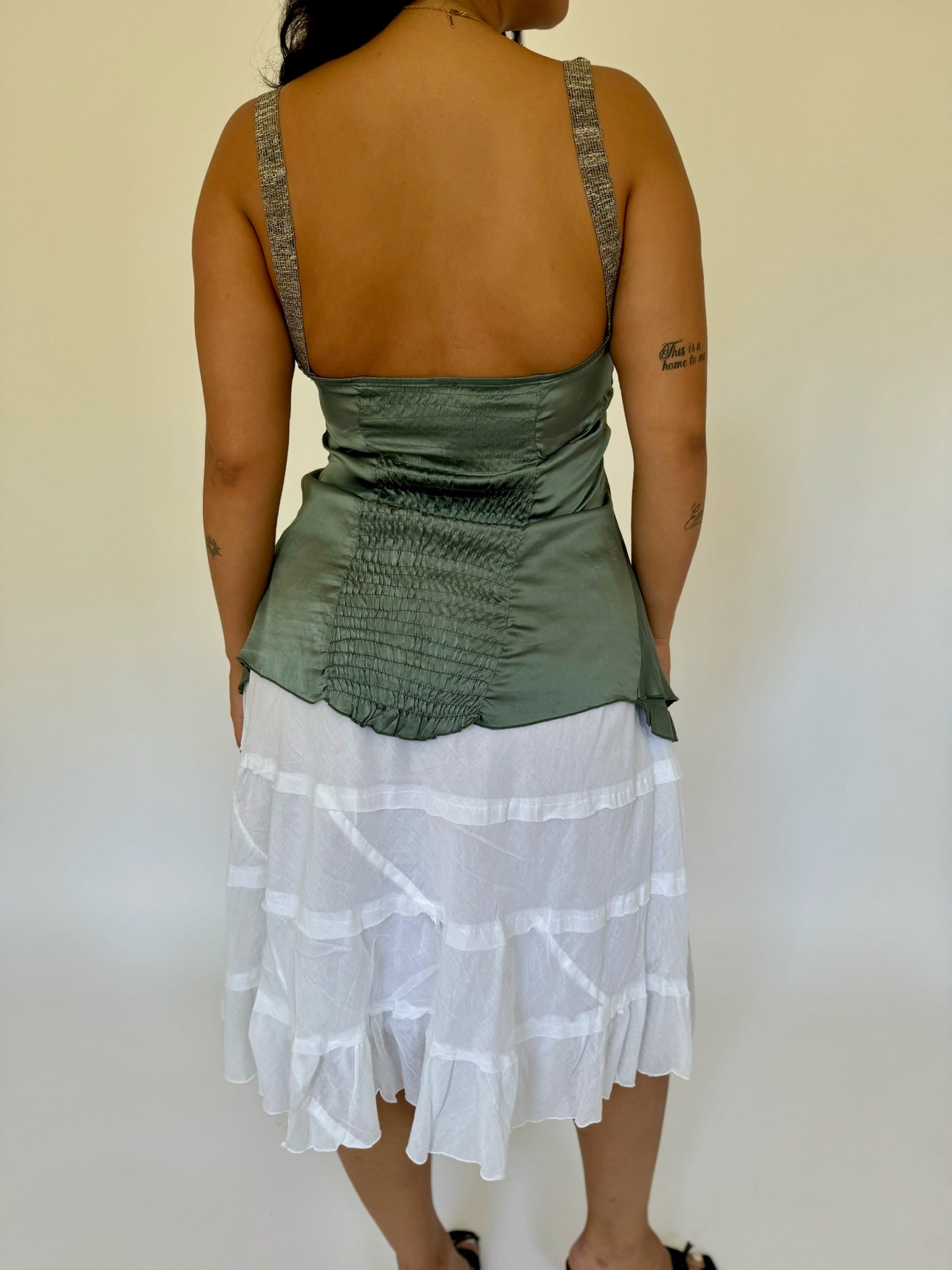 Sage Ruffle Tank