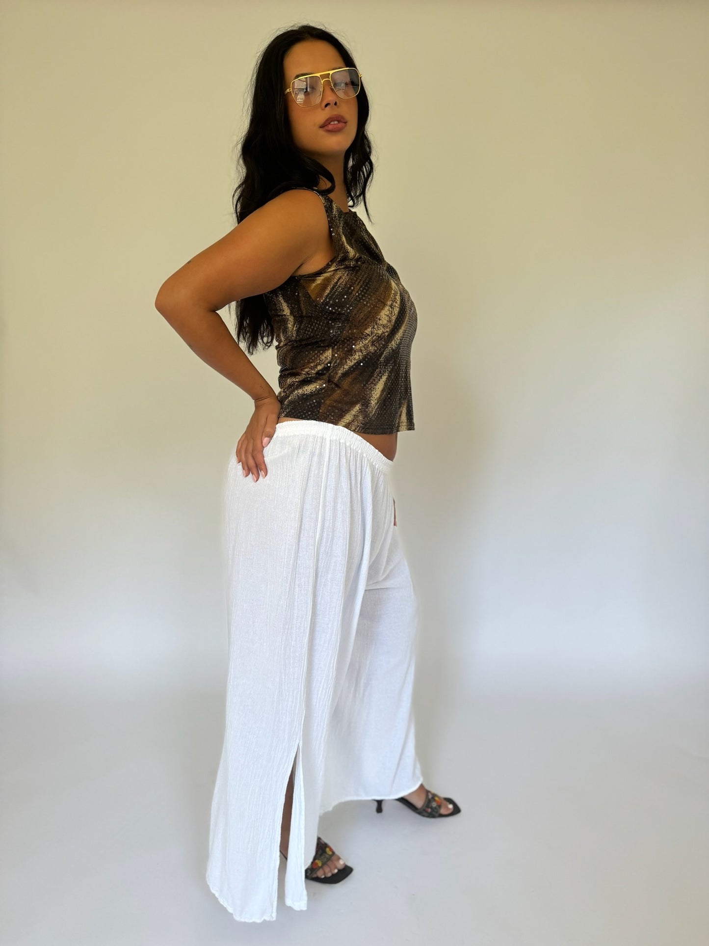 Wide Leg Cotton Pants