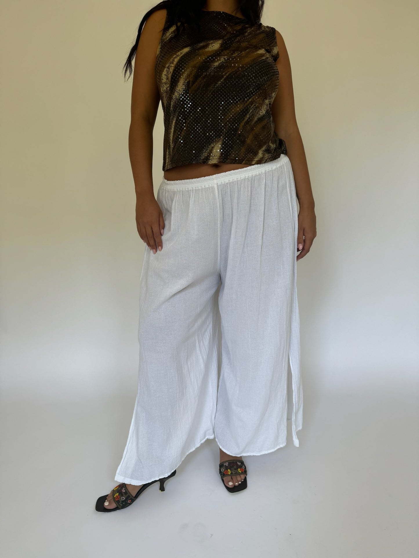 Wide Leg Cotton Pants