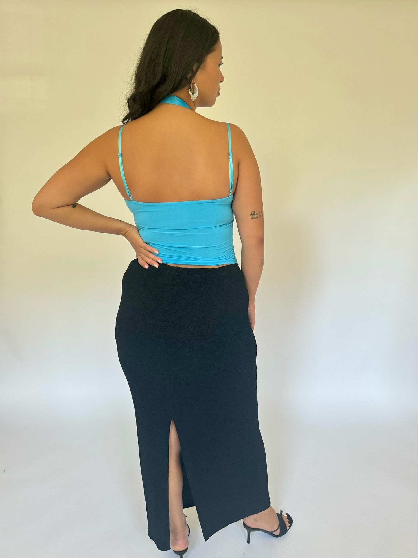 Black Stretch Maxi Skirt