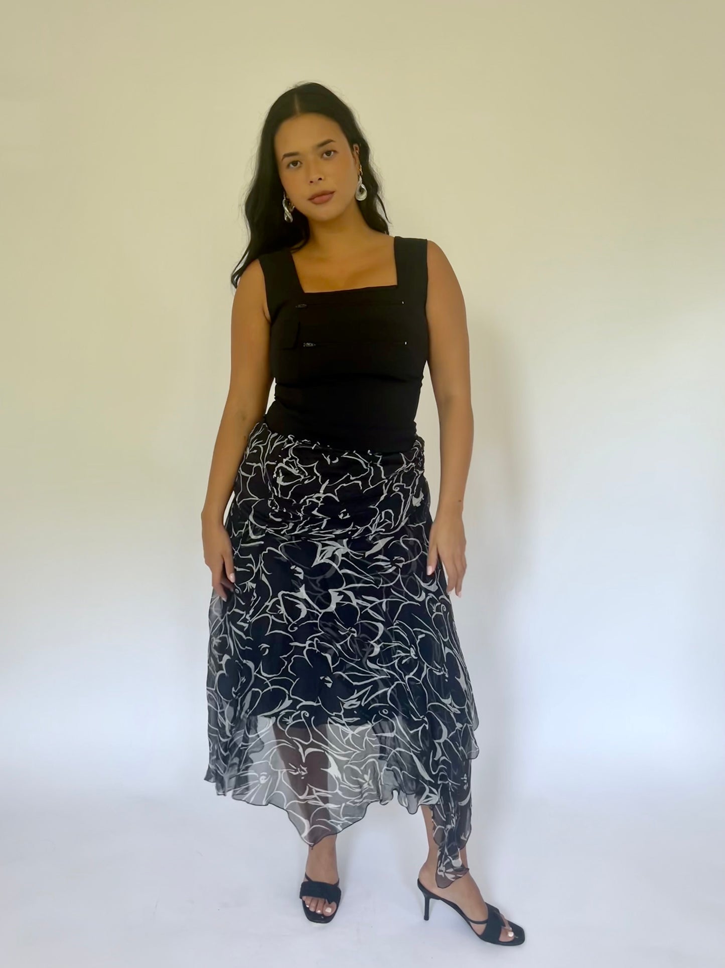 Floral Silk Skirt