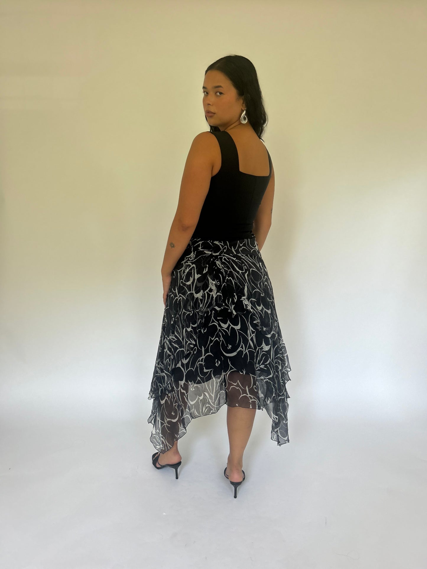 Floral Silk Skirt