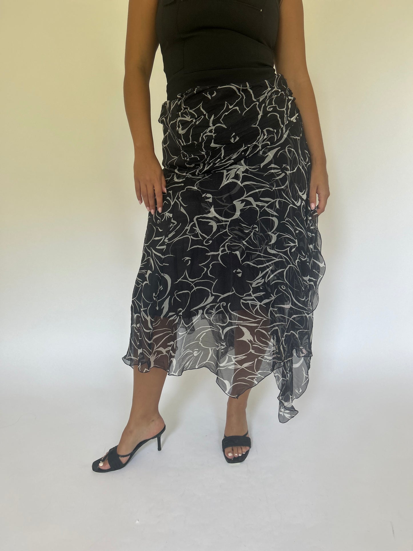 Floral Silk Skirt