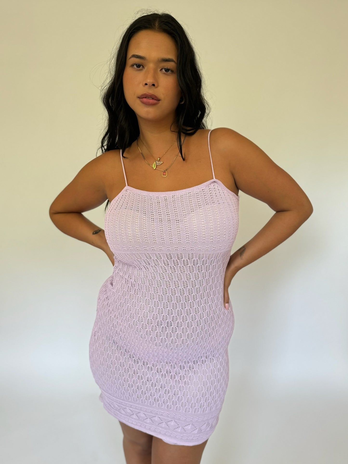 Lilac Crochet Midi