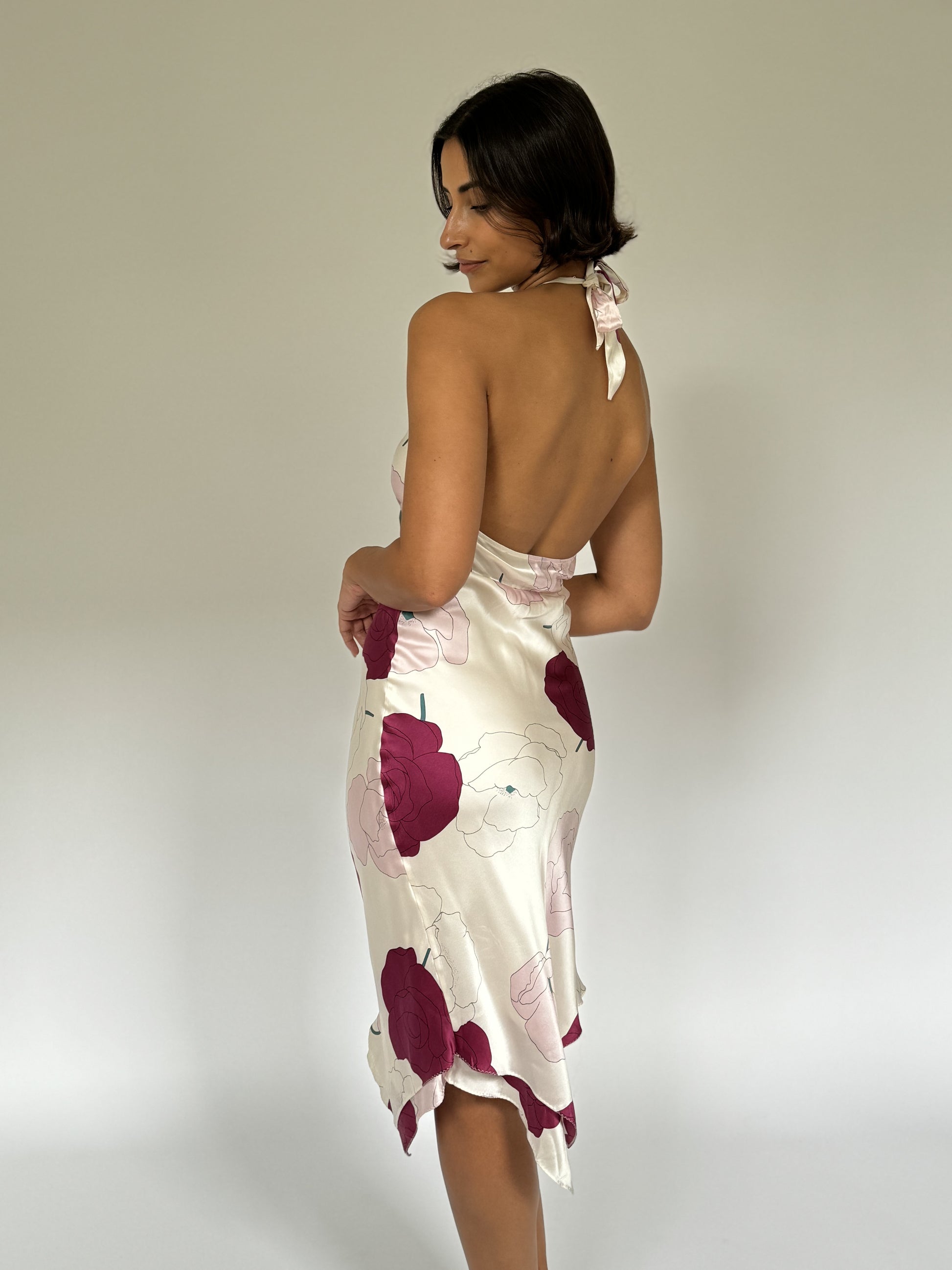 poleci silk dress Poleci Strapless Silk Dress 2 or XS Grecian Belted Aymmetric Olive Green Blue